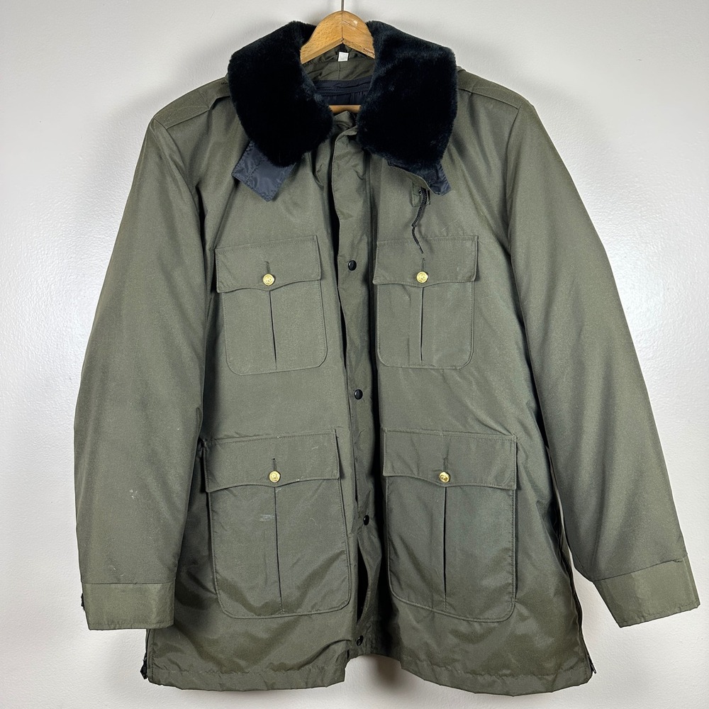 Horace Small Men's XL Long Field Jacket Olive Green Thinsulate Faux Fur Hooded